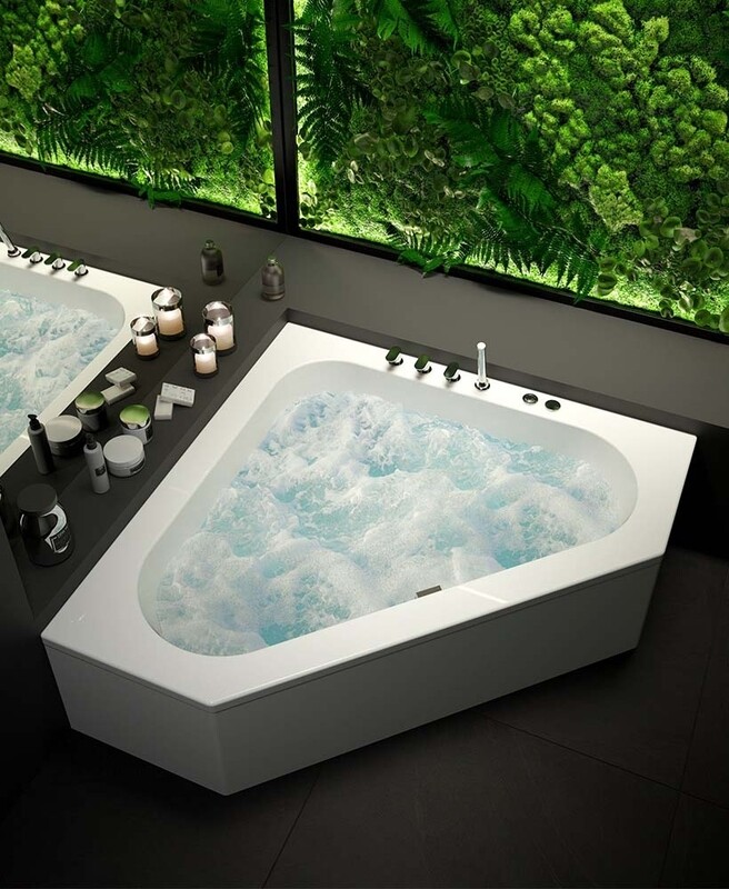 CONCERTO 1400x1400mm Corner Bath &amp; Panel White