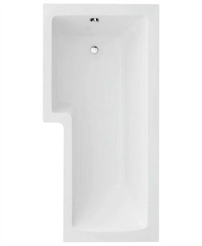 SHAPE 1700x850mm Bath &amp; Panel White with Bath Screen Chrome