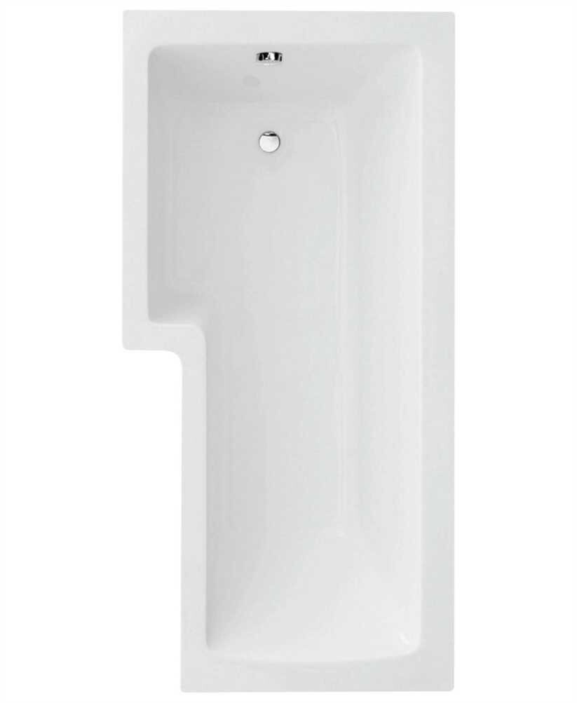 SHAPE 1700x850mm Bath &amp; Panel White with Bath Screen Chrome, Orientation: Left Hand