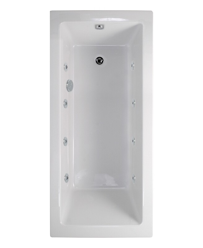 PACIFIC ENDURA Single Ended 8 Chrome Jet Whirlpool Bath White