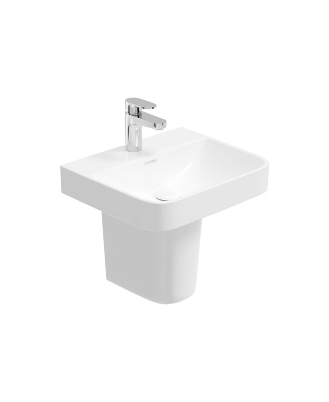 HORIZON Square 1TH Wash Basin &amp; Semi Pedestal