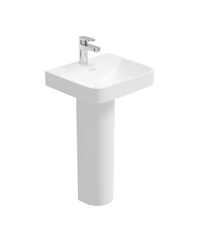 HORIZON 1 Tap Hole Square Basin &amp; Full Pedestal