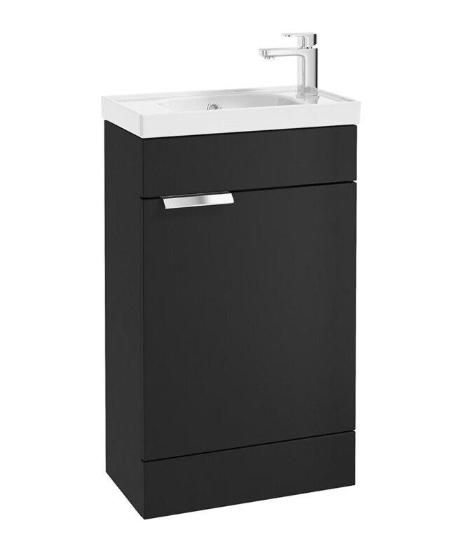 STOCKHOLM Floorstanding 50cm Single Door Cloakroom Unit Matt Black &amp; Handle