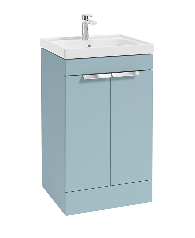 STOCKHOLM Floorstanding 50cm Two Door Unit Matt Morning Sky Blue &amp; Handles