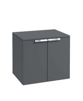 STOCKHOLM Wall Hung 60cm Two Door Countertop Unit Matt Midnight Grey &amp; Handles