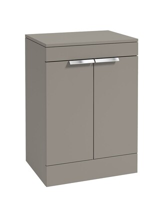 STOCKHOLM Floorstanding 60cm Two Door Countertop Unit Matt Khaki &amp; Handles