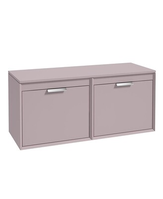 FJORD Wall Hung 120cm Four Drawer Countertop Unit Matt Cashmere Pink &amp; Handles