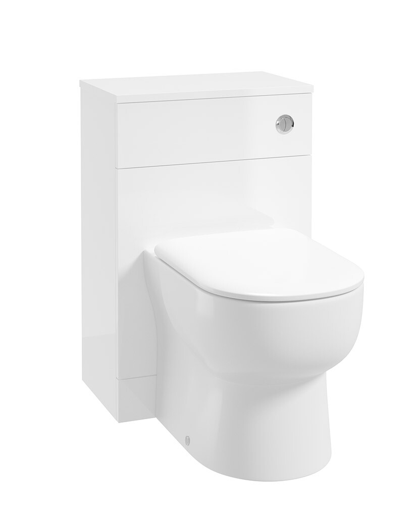 SCANDINAVIAN Gloss White Back To Wall WC Unit