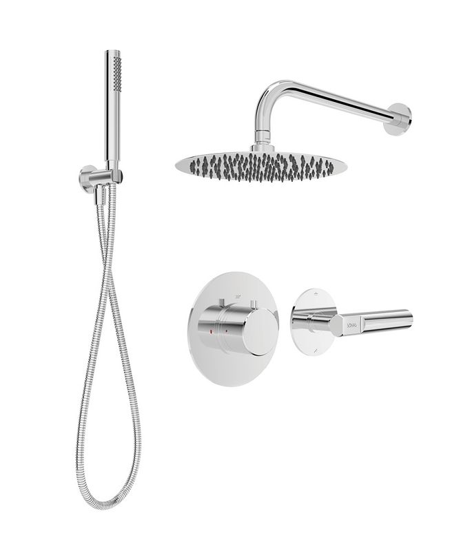 HAKK Thermostatic Shower Set 2 Chrome with Wall Arm