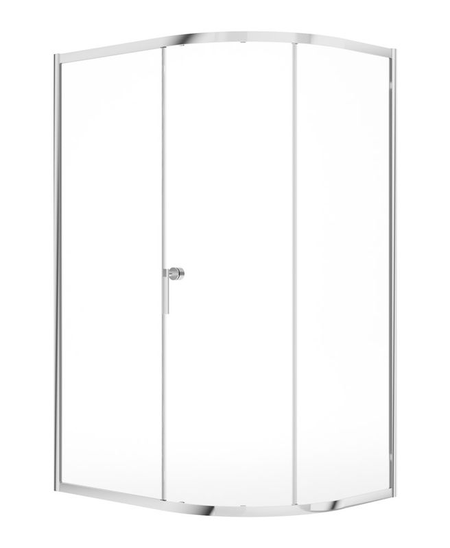 ZEBA Single Door Offset Quadrant Chrome