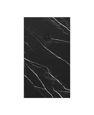 UNITY Rectangle Shower Tray Black Marble &amp; Waste