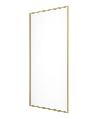 MIRAGE 800mm Brushed Gold Frame with Clear Glass Fixed Bath Screen