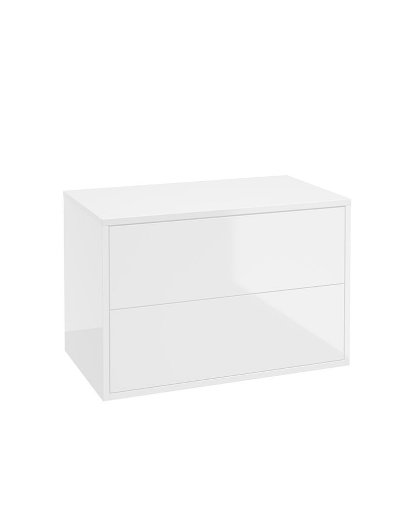 PULSE Wall Hung 80cm Two Drawer Countertop Unit Gloss White