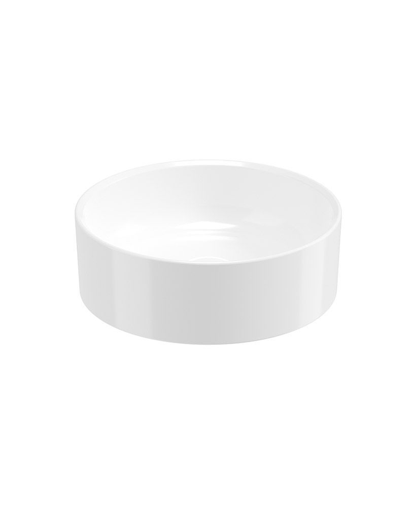 LIVING Round Countertop Wash Basin White &amp; Waste