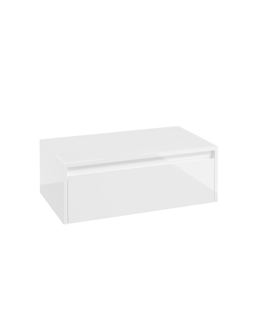 APEX 80cm Floating Single Push Drawer Unit Gloss White