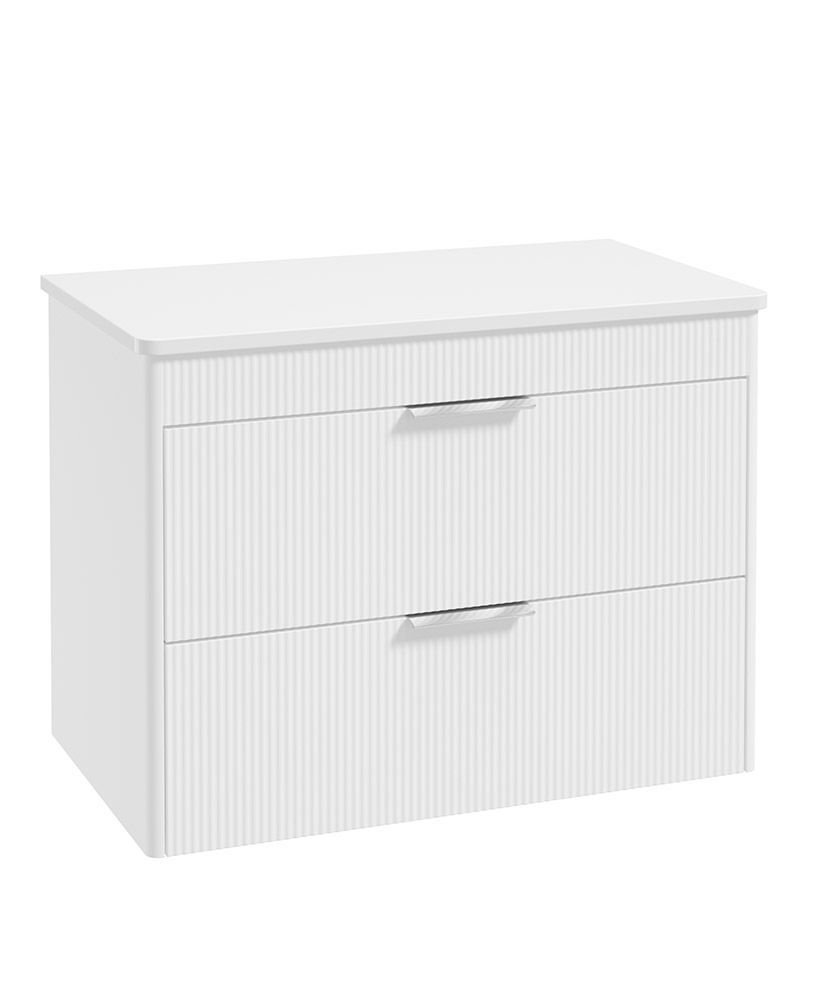 REED Wall Hung 80cm Two Drawer Countertop Vanity Unit Lakeshore Lily &amp; Handles