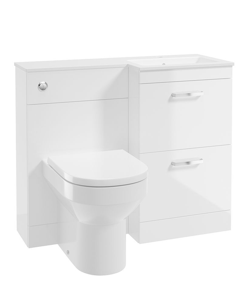 CORTA 100cm RH Combination Two Drawer Unit &amp; Handles