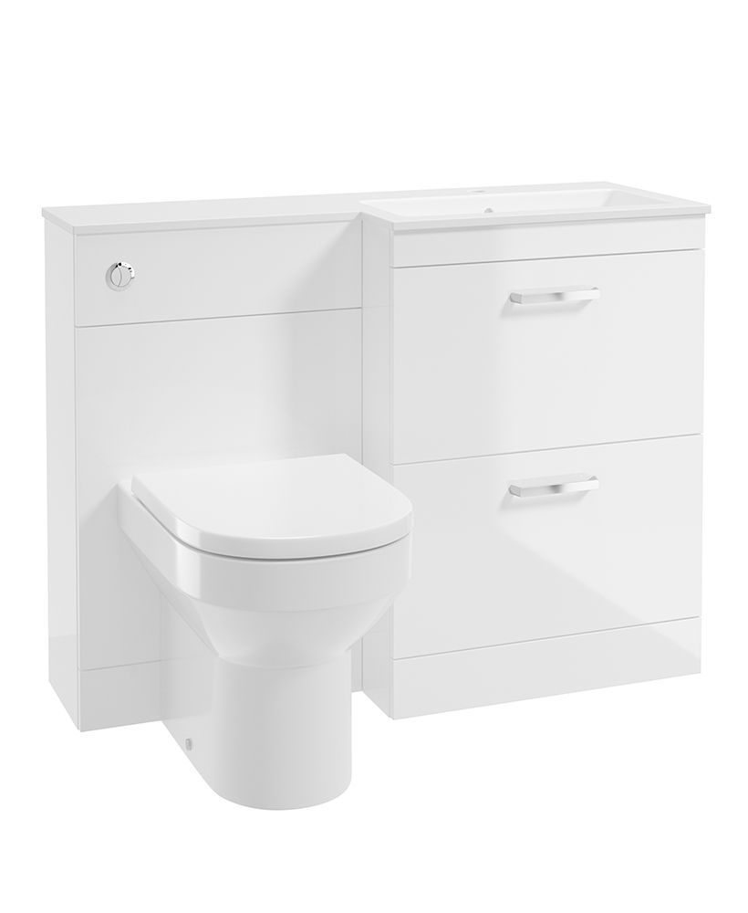 CORTA 110cm RH Combination Two Drawer Unit &amp; Handles