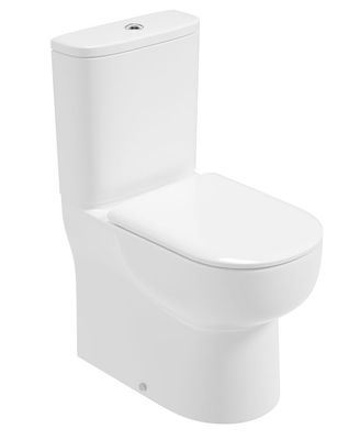 VIA Rimless Fully Shrouded Comfort Height Closed Coupled WC &amp; Sequence Soft Close Seat