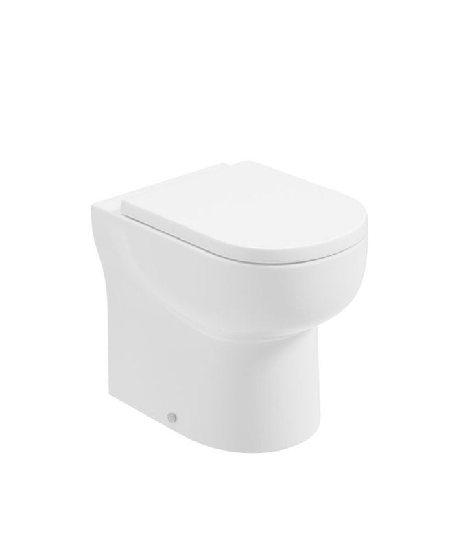 VIA Rimless Comfort Height Back to Wall WC &amp; Alpha Soft Close Seat