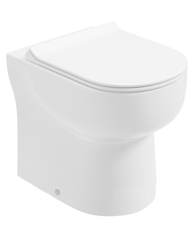 VIA Rimless Comfort Height Back to Wall WC &amp; Sequence Slim Soft Close Seat