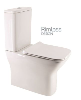 SOPHIA Rimless Fully Shrouded Close Coupled WC &amp; Gamma Slim Soft Close Seat