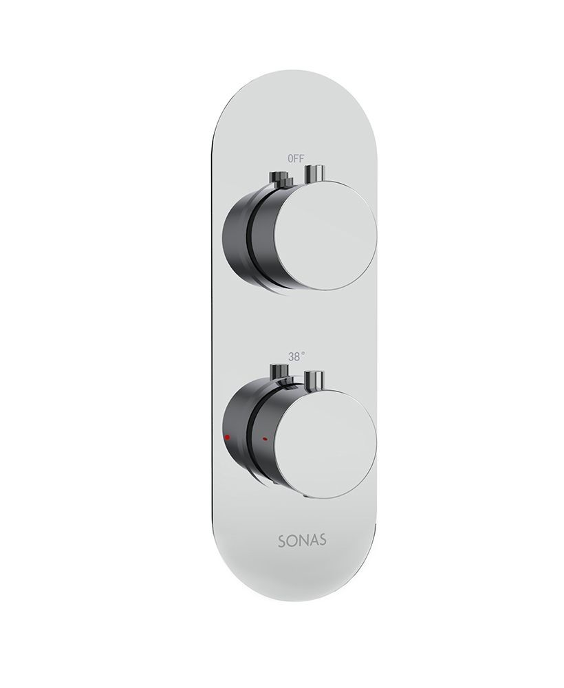 ALITA Round Dual Control Dual Outlet Shower Valve Chrome