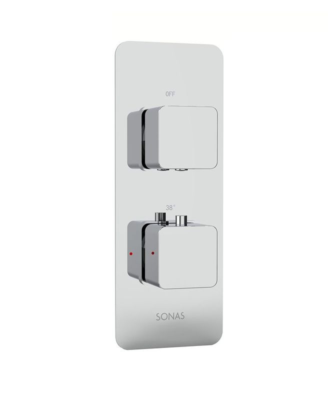 ALITA Soft Square Dual Control Single Outlet Shower Valve Chrome