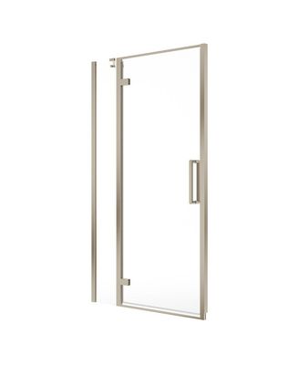 ASPECT Inline Hinged Shower Door Brushed Nickel