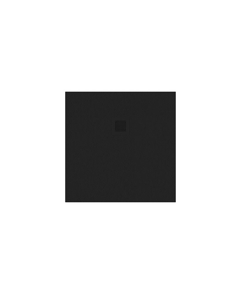 SLATE Square Shower Tray Black &amp; Waste
