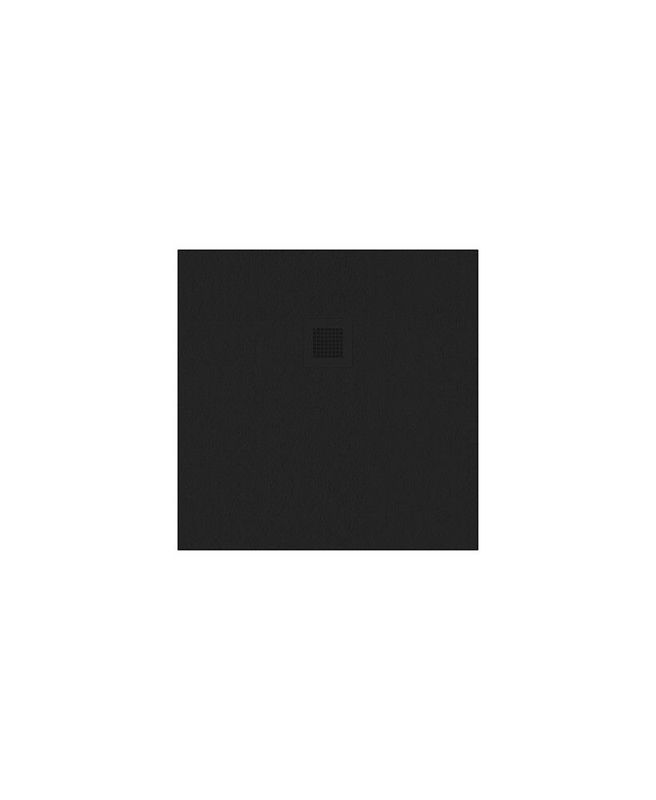 SLATE Square Shower Tray Black &amp; Waste