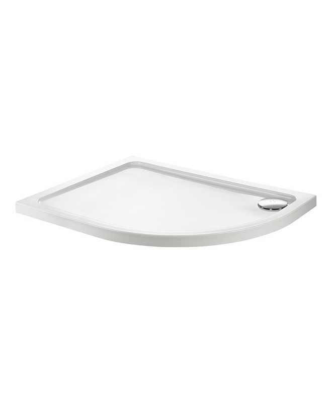 KRISTAL SECURE Offset Quadrant Right Hand Low Profile Class C Anti Slip Shower Tray &amp; Waste