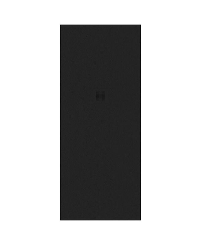 SLATE Rectangle 700mm Shower Tray Black &amp; Waste