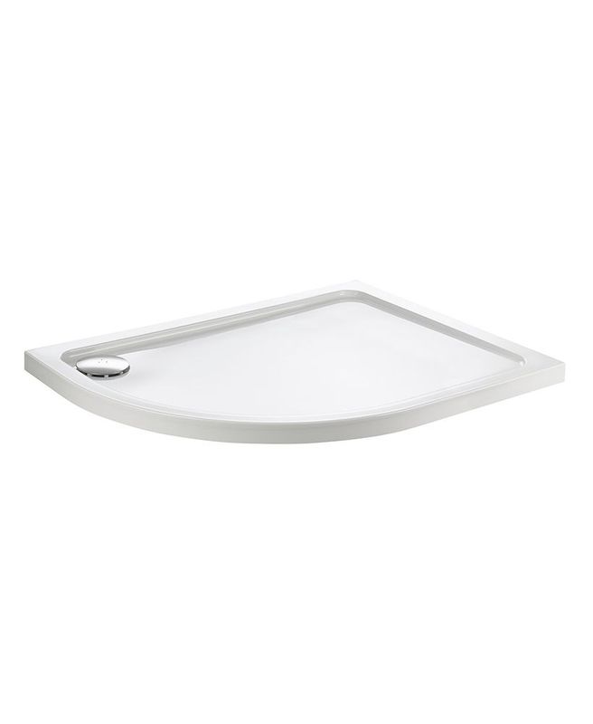KRISTAL SECURE Offset Quadrant Left Hand Low Profile Class C Anti Slip Shower Tray &amp; Waste