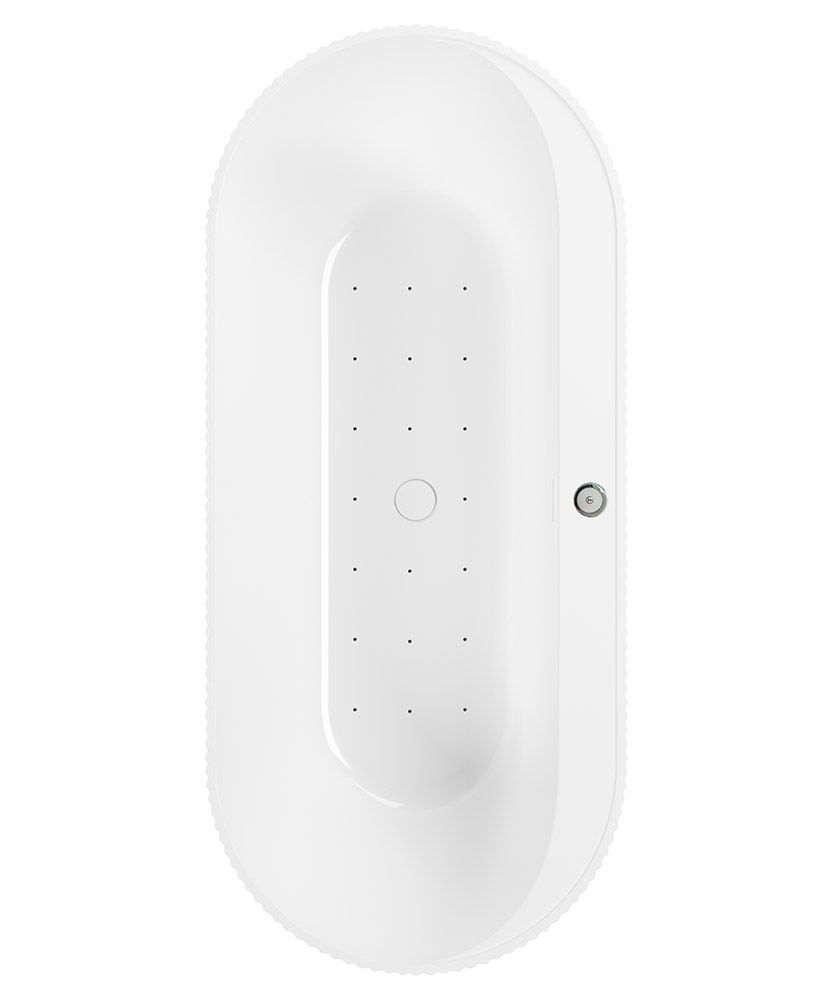 REED Fluted 1700x750mm Freestanding Air Jet System Whirlpool Bath