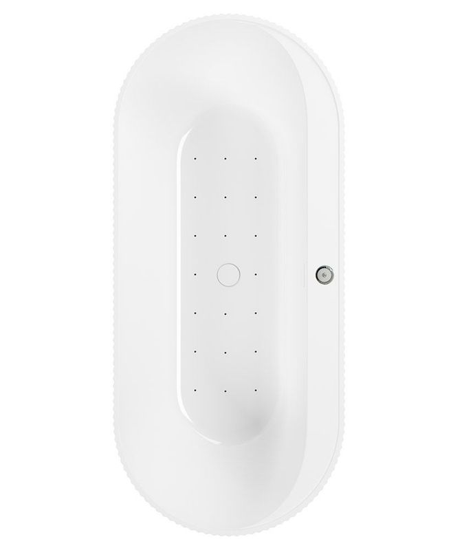 REED Fluted 1700x750mm Freestanding Air Jet System Whirlpool Bath