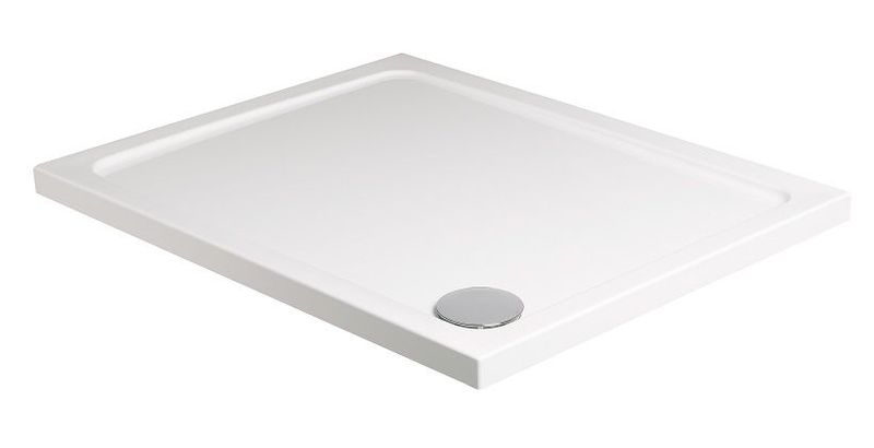 KRISTAL Low Profile Rectangle 900mm No Upstand No Anti Slip Shower Tray White &amp; Waste