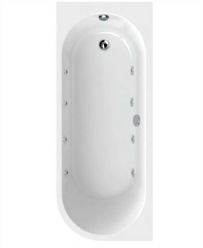 ARC 1700x700mm Single Ended 8 White Jet Whirlpool Bath &amp; Panel White