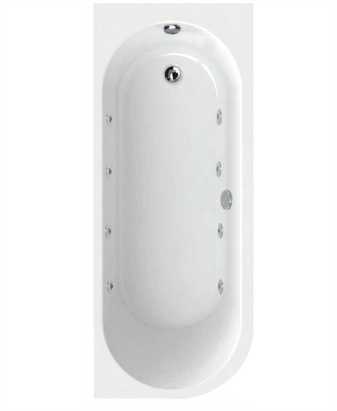 ARC Right Hand Single Ended 12 White Jet Whirlpool Bath &amp; Panel White