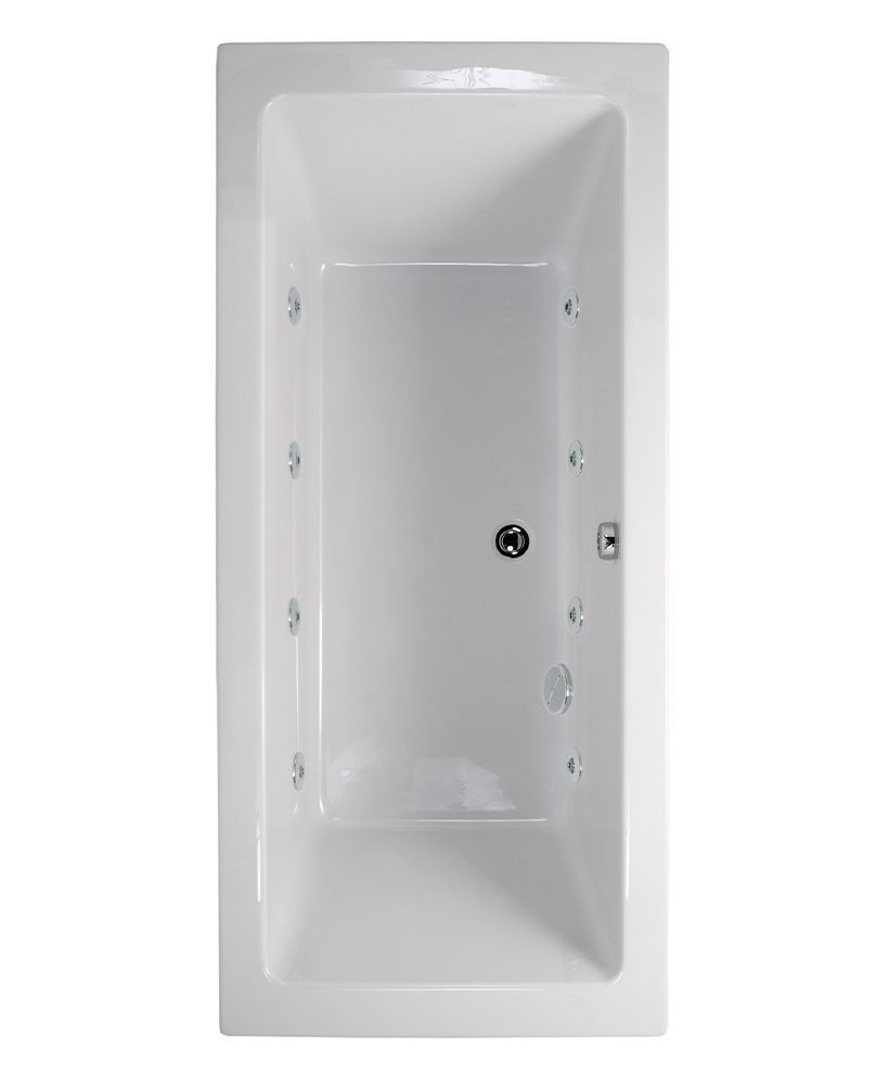 PACIFIC ENDURA Double Ended 8 White Jet Whirlpool Bath White