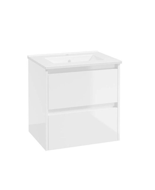 SOURCE Wall Hung 50cm Two Drawer Vanity Unit &amp; Basin