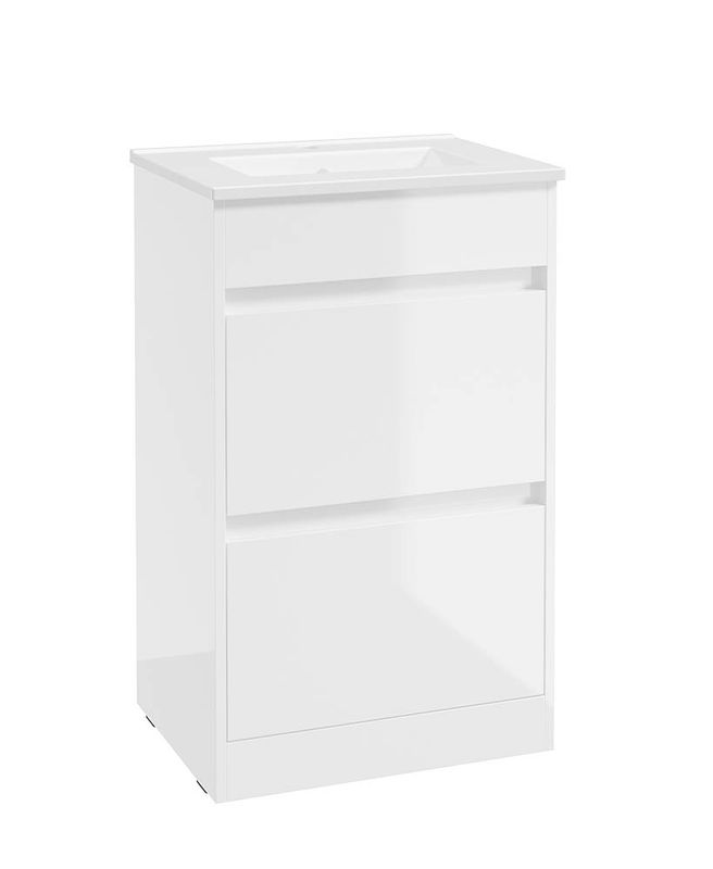 SOURCE Floorstanding 50cm Two Drawer Vanity Unit &amp; Basin