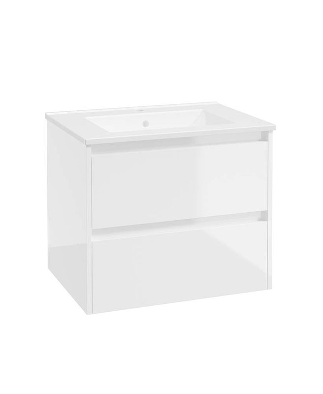 SOURCE Wall Hung 60cm Two Drawer Vanity Unit &amp; Basin