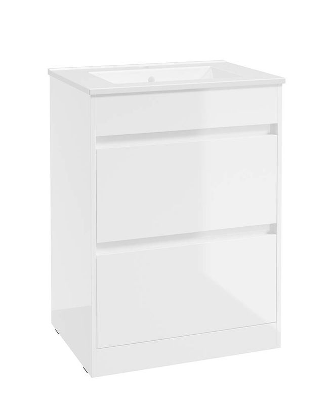 SOURCE Floorstanding 60cm Two Drawer Vanity Unit &amp; Basin