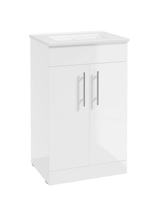 STRATA Floorstanding 50cm Two Door Vanity Unit &amp; Basin