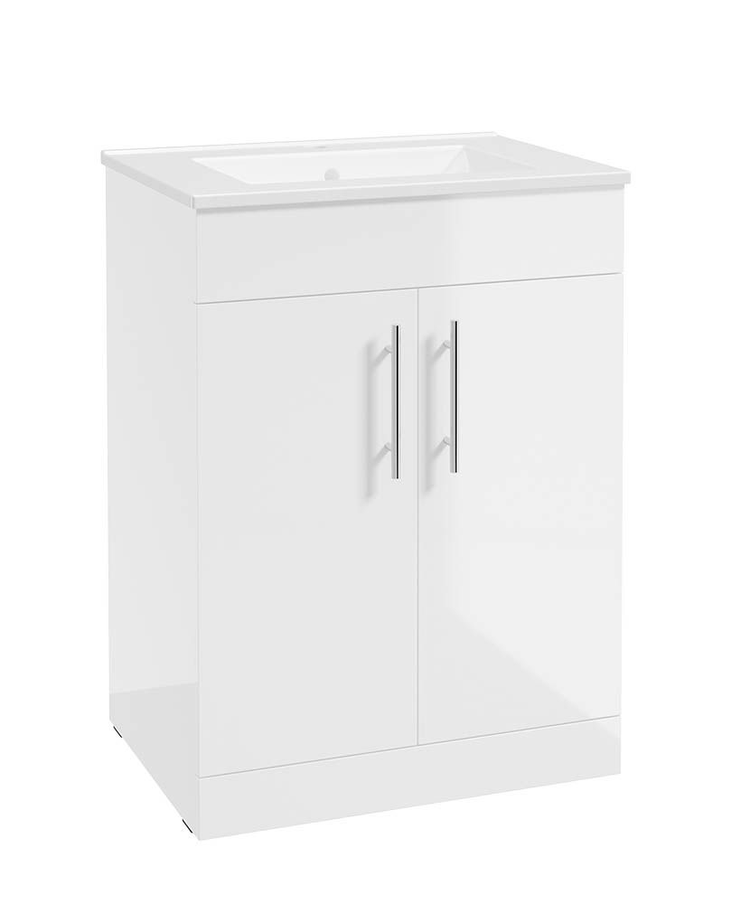 STRATA Floorstanding 60cm Two Door Vanity Unit &amp; Basin