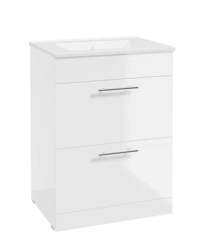 STRATA Floorstanding 60cm Two Drawer Vanity Unit &amp; Basin