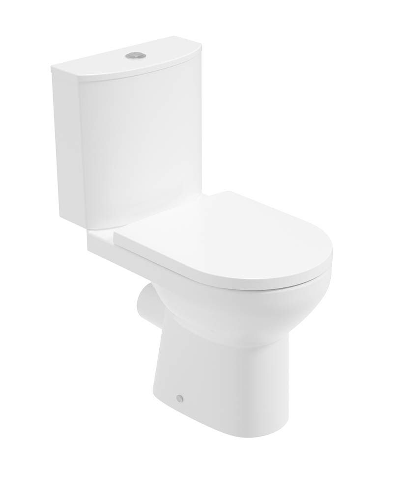 EDEN Rimless Close Coupled Open Back WC Set - PP Seat &amp; Fittings