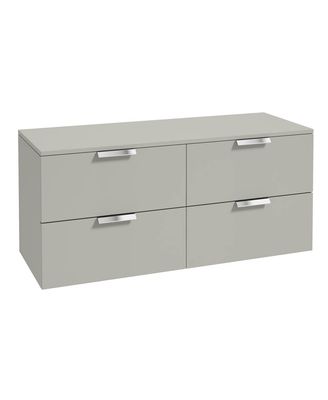 STOCKHOLM Wall Hung 120cm Four Drawer Countertop Unit Matt Arctic Grey &amp; Handles