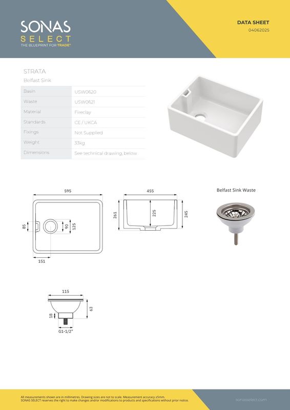STRATA Belfast Sink White